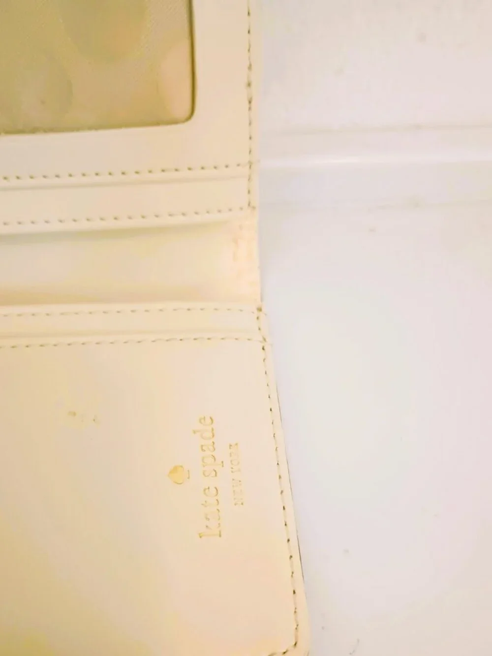 Kate Spade Glitter Bifold Wallet Gold Sparkle